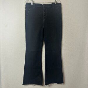 Kancan Signature‎ Jeans sz 31  Black Stretch Denim Ultra High Rise Flare raw hem